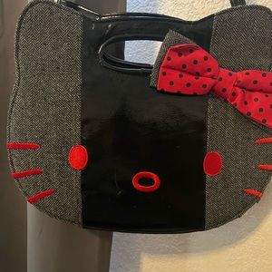 NEW HELLO KITTY Black/red/plaid large shoulder bag